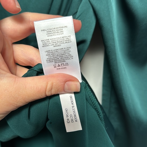 Express green peplum waist tie top - Picture 6 of 7